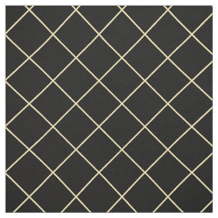 Tissu Faux Gold Carrés Noir À damiers moderne géométriqu