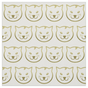 Tissu Faux Gold Chat Face - Couleur arrière - plan perso