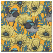 Tissu Fée et pavots en jaune (Fermer)