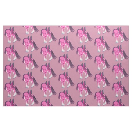 Tissu Fée Pixie Fantastique Cheval Clydesdale (Fat Quarter)