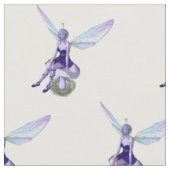 Tissu Fée violette Whimsical sur champignon (Fermer)
