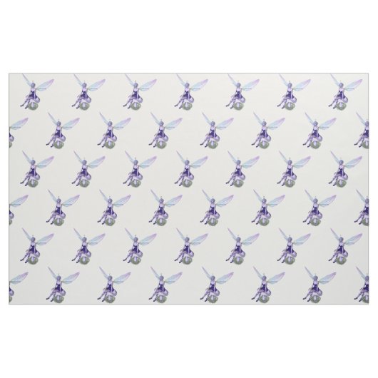 Tissu Fée violette Whimsical sur champignon (Fat Quarter)