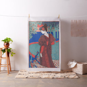 Tissu Femme Avec Peacocks Art Nouveau Art Vintage