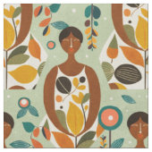 Tissu Femme dans son jardin (Fermer)