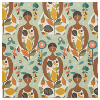 Tissu Femme dans son jardin