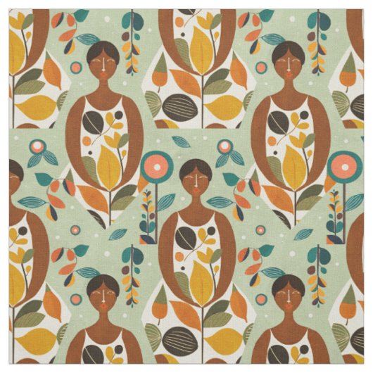 Tissu Femme dans son jardin (Échantillon)