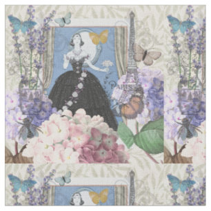 Tissu Femme élégante bleue Robe florale Chic