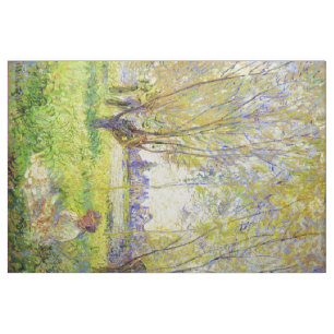 Tissu Femme Monet Assis Sous Les Faux Art