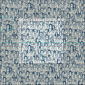 Tissu femmes du monde bleu (Carreau)