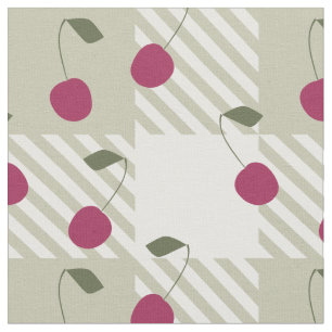 Tissu Ferme moderne Pink En vichy et cerises Plaid