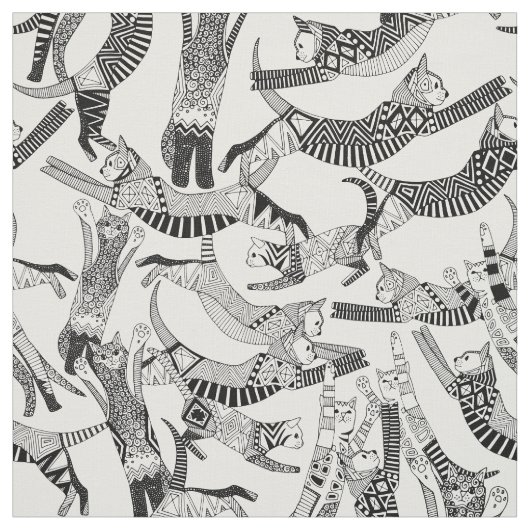 Tissu fête du chat noir (Échantillon)