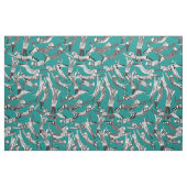 Tissu fête du chat turquoise (Fat Quarter)