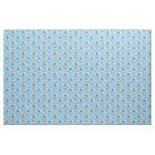 Tissu feu de camp marshmallow chocolat smorate bleu (Yard)