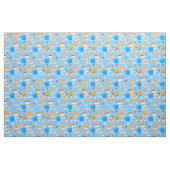 Tissu feu de camp marshmallow chocolat smorate bleu (Fat Quarter)