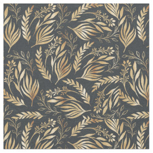 Tissu Feuillage d'or classique Design botanique gris