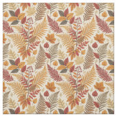 Tissu Feuillages et baies d'automne - Tons chauds (Échantillon)