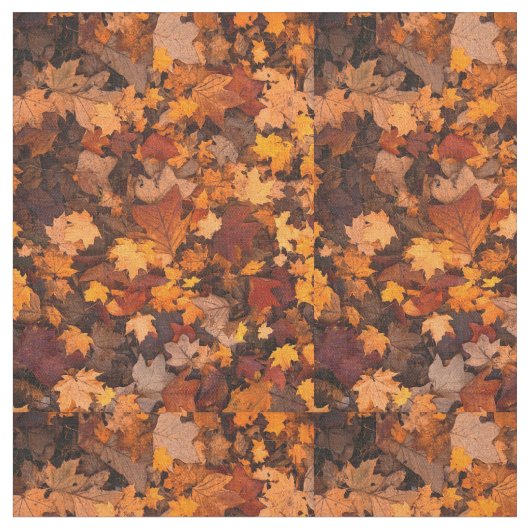 Tissu feuille automne (Fermer)