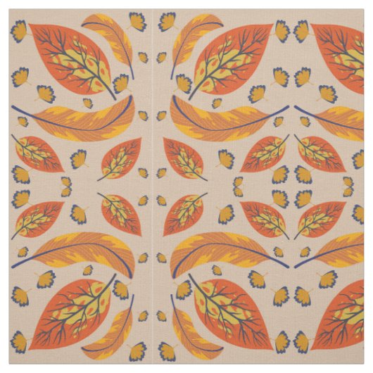 Tissu feuille beige (Échantillon)