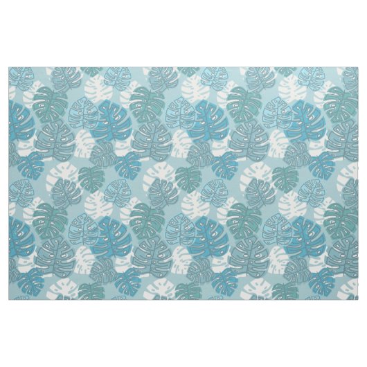 tissu feuille bleu (Yard)