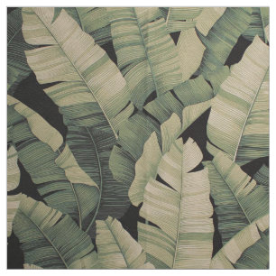 Tissu Feuille botanique vintage de banane d'impression