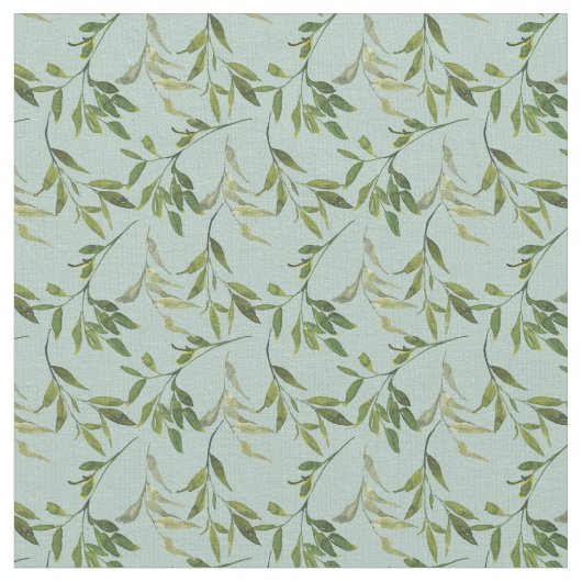 Tissu Feuille d'aquarelle botanique (Fermer)