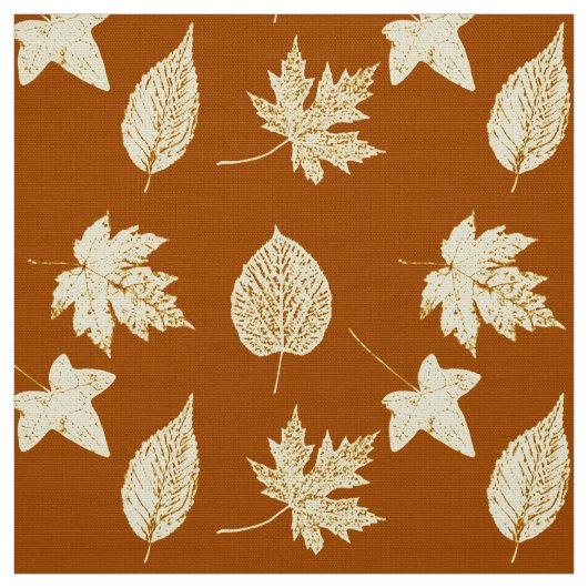 Tissu Feuille d'automne - brun et crème de rouille (Échantillon)