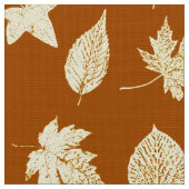 Tissu Feuille d'automne - brun et crème de rouille (Fermer)