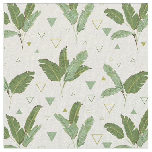Tissu Feuille de banane avec des triangles (Fermer)