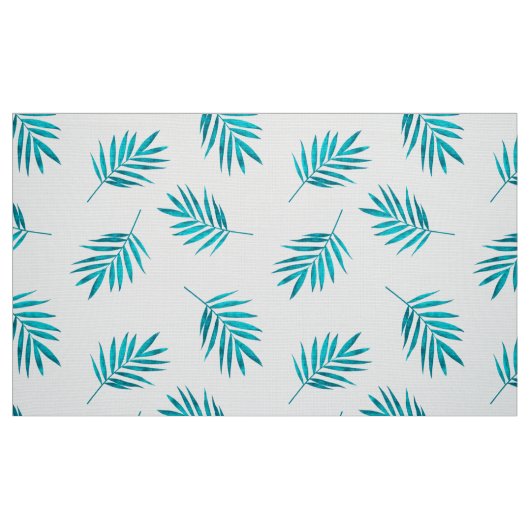 Tissu Feuille de palmier bleu-vert (Fat Quarter)