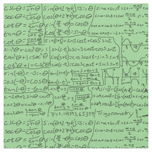 Tissu Feuille de tricot Trigonométrie, vert (Fermer)