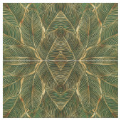Tissu Feuille d'or Forêt verte Élégant Motif (Échantillon)