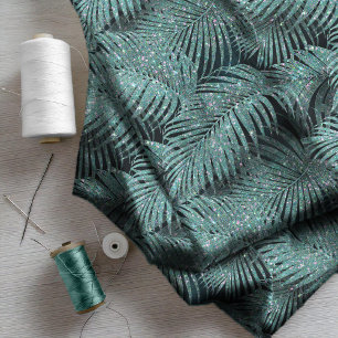 Tissu Feuille Motif Sparkling Palm ID Turquoise831