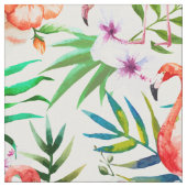 Tissu Feuille tropical de fleurs de Flamant rose de (Fermer)