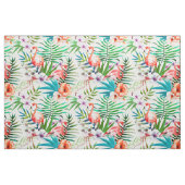 Tissu Feuille tropical de fleurs de Flamant rose de (Fat Quarter)