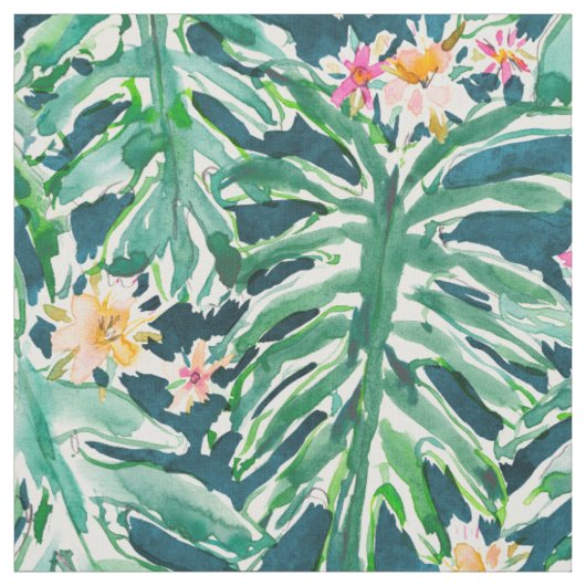 Tissu Feuille tropicale de Monstera de VACANCES (Échantillon)