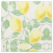 Tissu feuille-vert-jaune-citron-fruit (Détail)