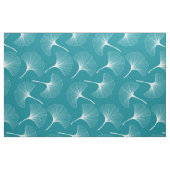 Tissu Feuilles abstraits blancs et turquoise (Yard)