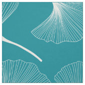 Tissu Feuilles abstraits blancs et turquoise (Échantillon)