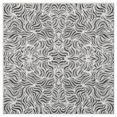 Tissu Feuilles argentés et noirs (Échantillon)