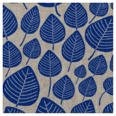 Tissu Feuilles - Bleu marine (Fermer)