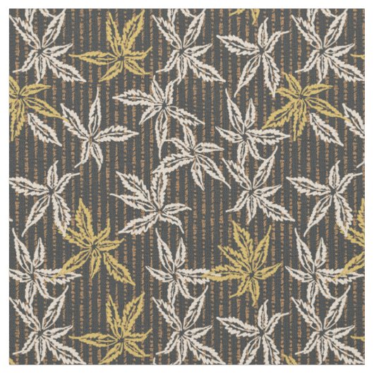 Tissu feuilles botaniques Complexe maximaliste noir (Fermer)
