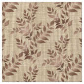 Tissu Feuilles Brown sur crème (Fermer)