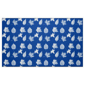 Tissu Feuilles d'automne - bleu de cobalt blanc (Fat Quarter)