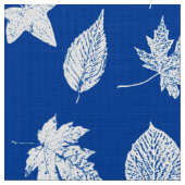 Tissu Feuilles d'automne - bleu de cobalt blanc (Fermer)