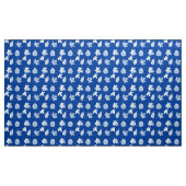 Tissu Feuilles d'automne - bleu de cobalt blanc (Yard)