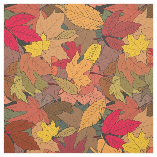 Tissu Feuilles d'automne colorées (Échantillon)