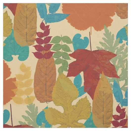 Tissu Feuilles d'automne colorées (Échantillon)