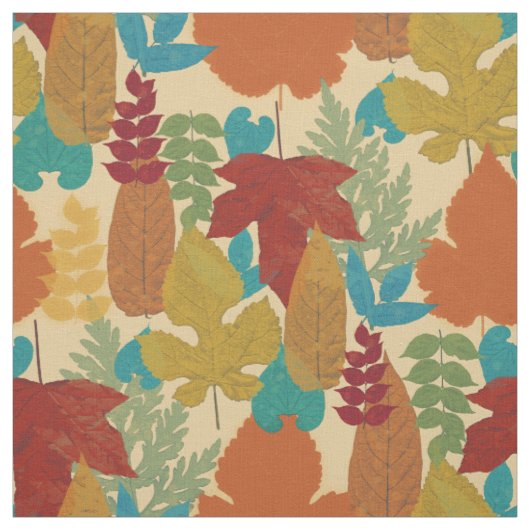 Tissu Feuilles d'automne colorées (Échantillon)