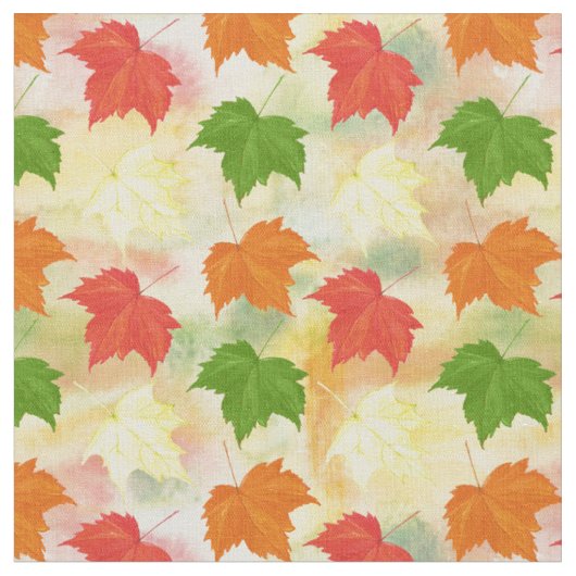 Tissu feuilles d'automne de l'aquarelle (Fermer)