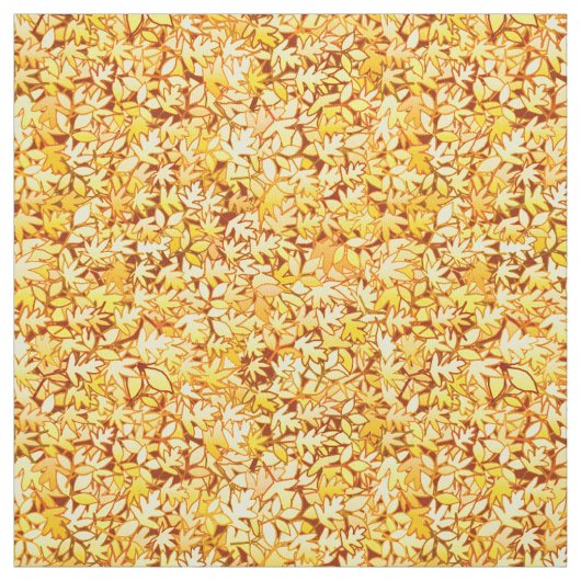 Tissu Feuilles d'automne, jaune doré (Échantillon)
